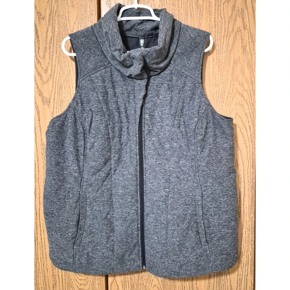 MTA Sport Men's Grey Warm Sleeveless Zip Up Vest Pockets Size 1X